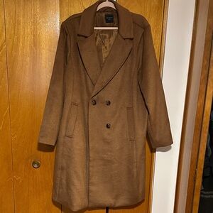 Lane Bryant Brown Double-Breasted Trench Coat